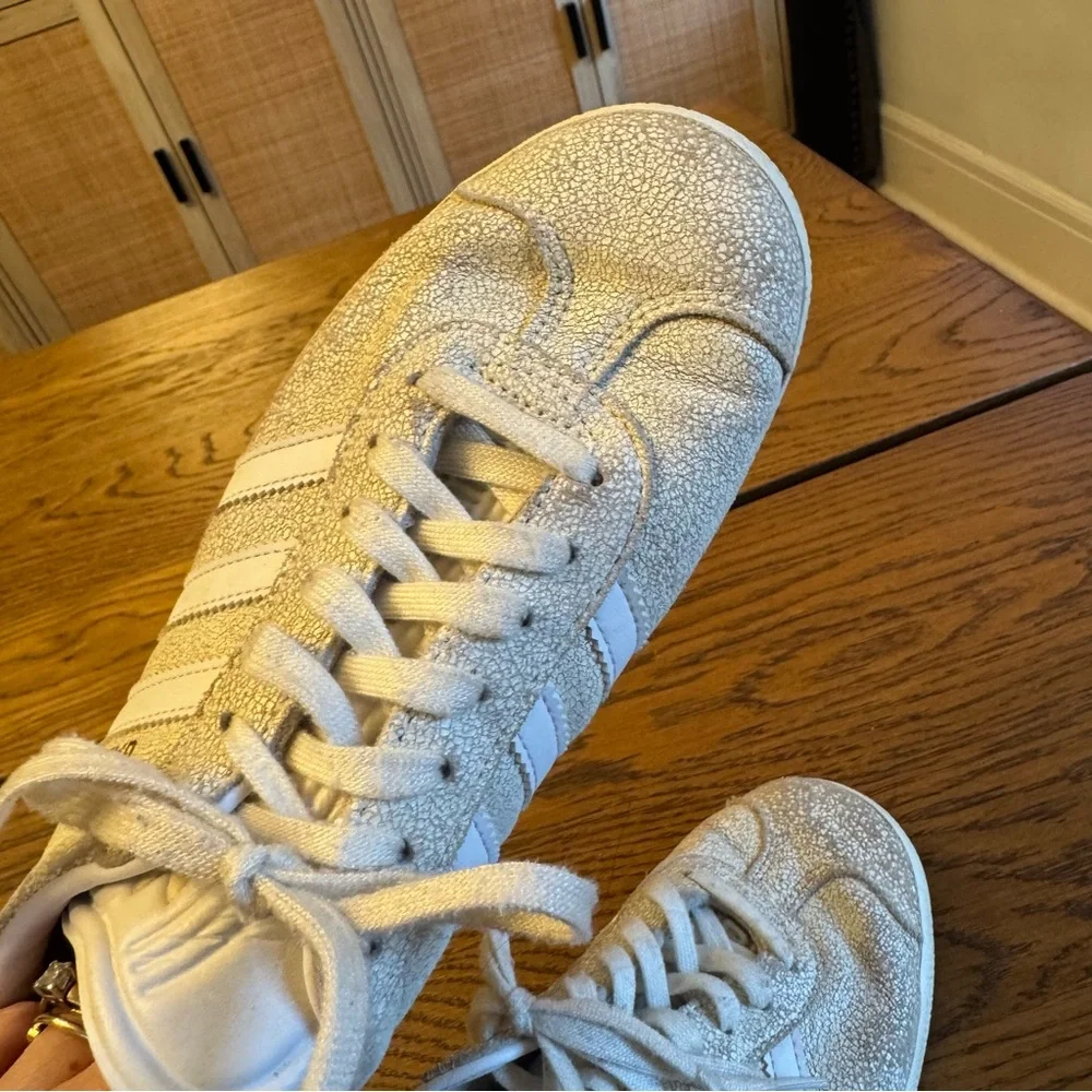Adidas Gazelle Clear Grey Crackle B41655 Cloud Off White Shoes Sneakers Womens 6
